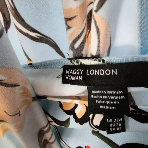 Maggy London Faux Wrap Tulip Dress Size 22 - Picture 11 of 16